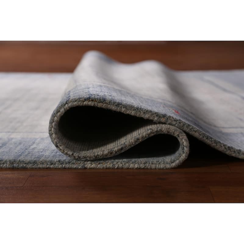 Gabbeh Indian Area Rug Hand-Knotted Tribal Beige Wool Carpet - 5'5" x 7'7"