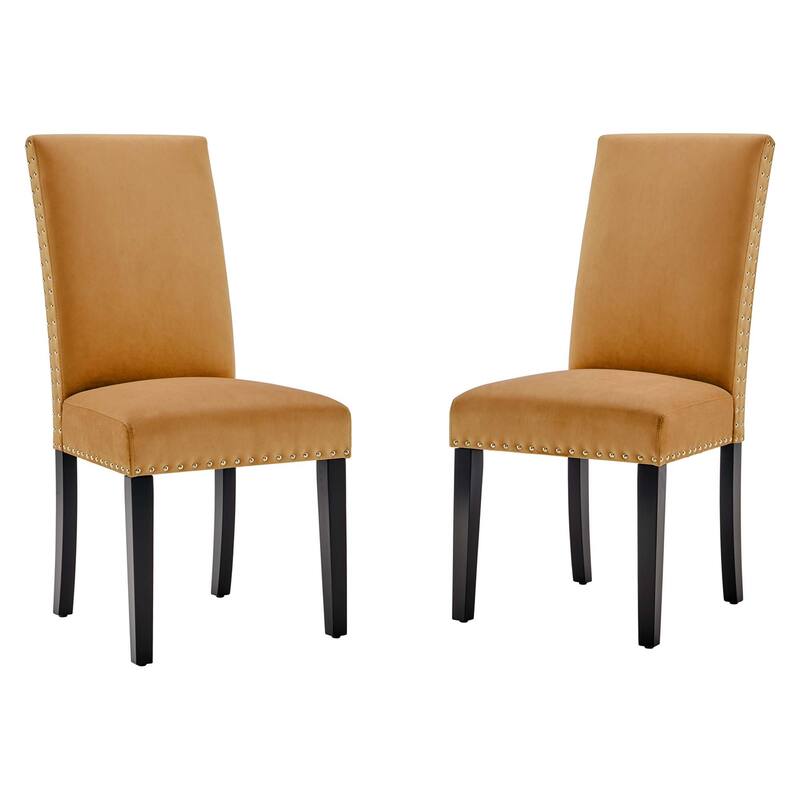 Silver Orchid Lind Velvet Nailhead Trim Dining Side Chairs (Set of 2)