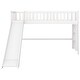 preview thumbnail 6 of 11, White Twin Size Wood Low Loft Bed with Ladder and Slide for Kids, Boys and Girls