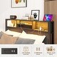 preview thumbnail 3 of 6, Full Size Platform Bed with Storage Headboard, Charging Station and Bookcase