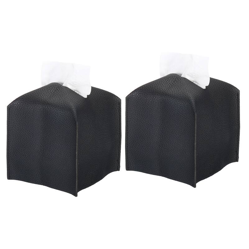 5x5x5" Tissue Box Cover PU Leather Decorative Holder Dispenser