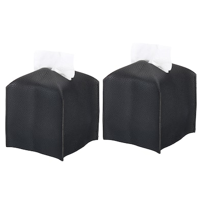 5x5x5" Tissue Box Cover PU Leather Decorative Holder Dispenser