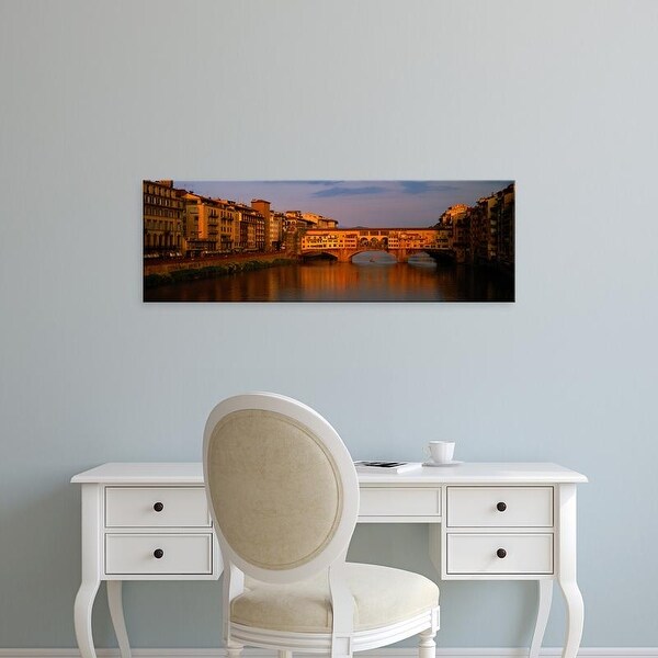 Easy Art Prints Panoramic Images's 'Ponte Vecchio Arno River Florence Italy' Premium Canvas Art