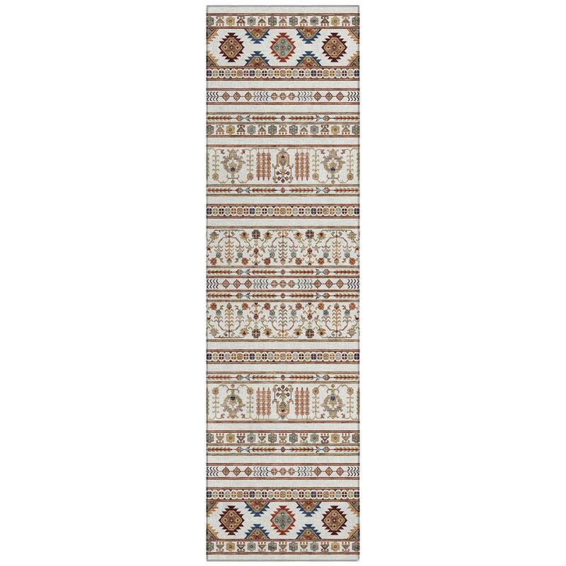 Machine Washable Indoor/ Outdoor Boho Moroccan Chantille Rug