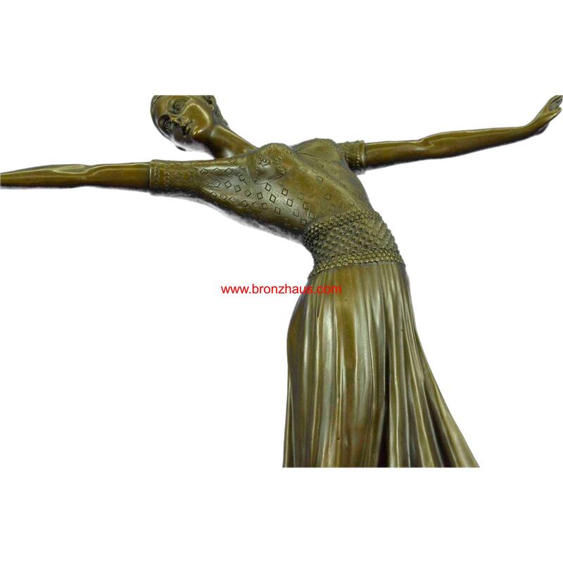 Signed Bronze Art Nouveau Deco Chiparus Statue Figurine Sculpture Art Figure