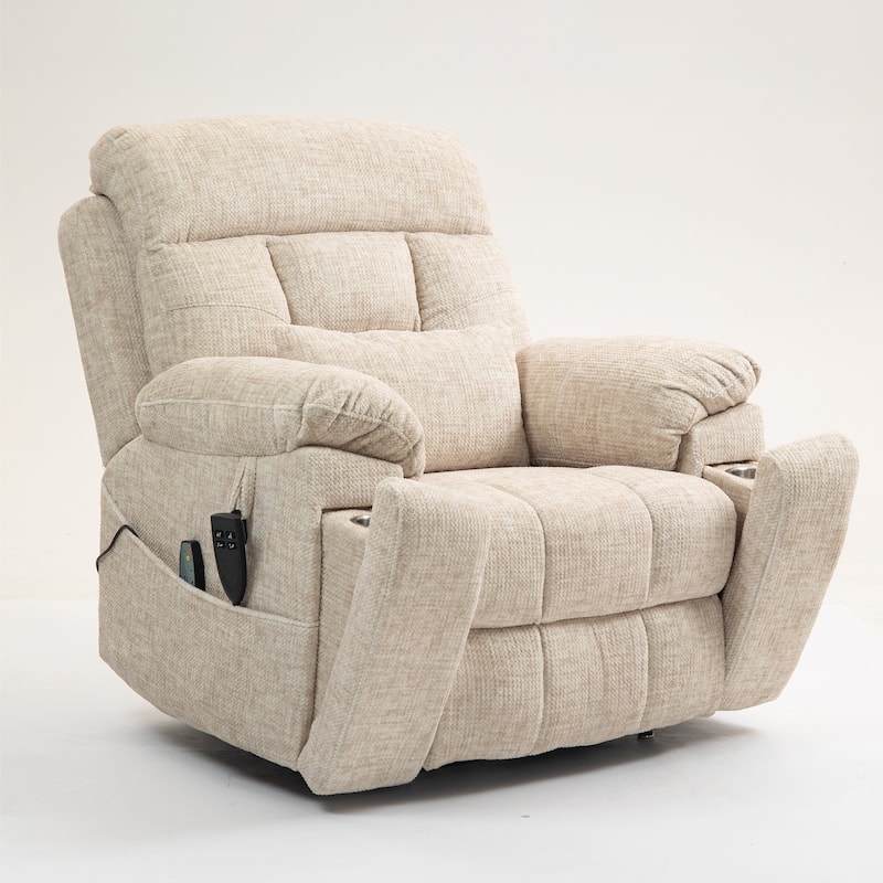 Electric Lift Chair, Electric Sofa Recliner with Heating and Massage - Beige