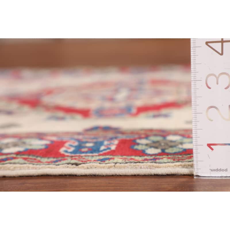 Traditional Red Kazak Foyer Rug Hand-Knotted Wool Carpet - 2'10" x 3'11"