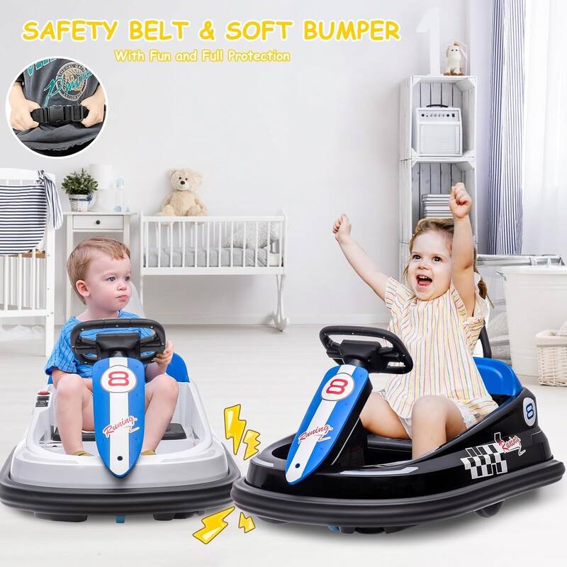 6V Electric Ride On Toy Bumper Car for Kids 1.5-6 Years Old