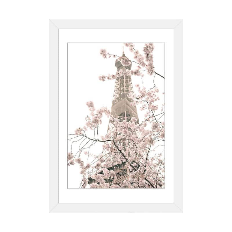 iCanvas "Eiffel Tower And Cherry Blossoms" by Caroline Mint PFA - White - 24x16x1