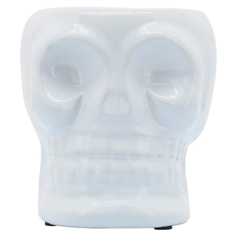 Sagebrook Home Ceramic Skull Vase Contemporary Gothic Decorative Skull Vase for Succulents or Small Plants