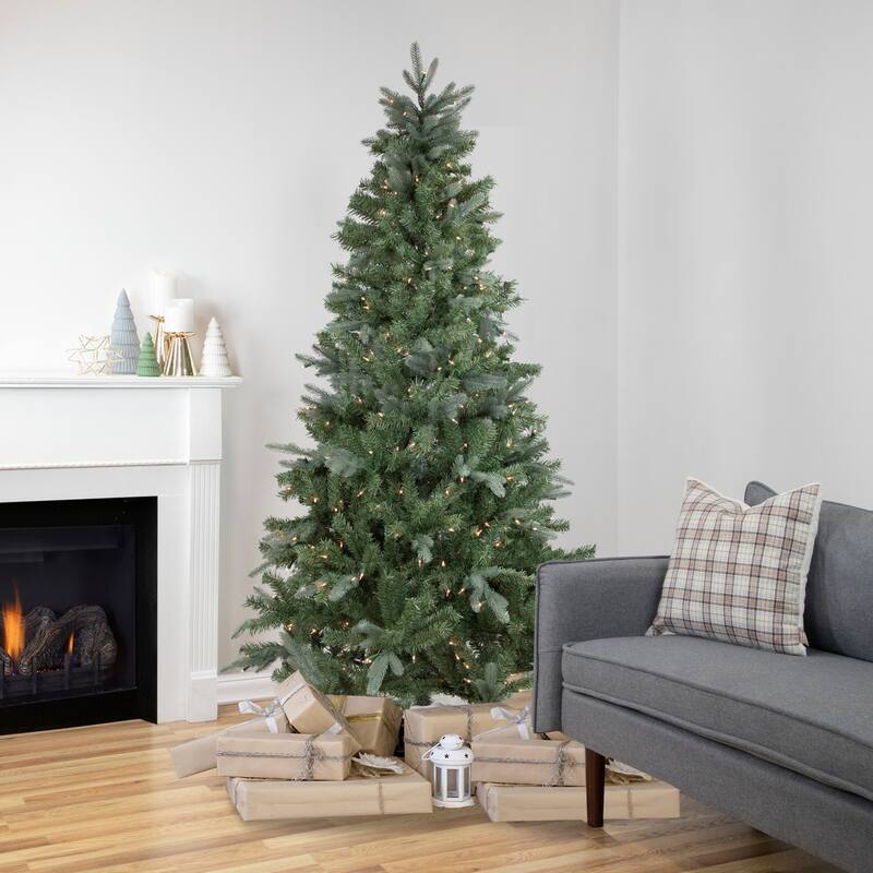 7.5' Granville Fraser Fir Slim Artificial Christmas Tree, Clear Lights - 7.5 Foot