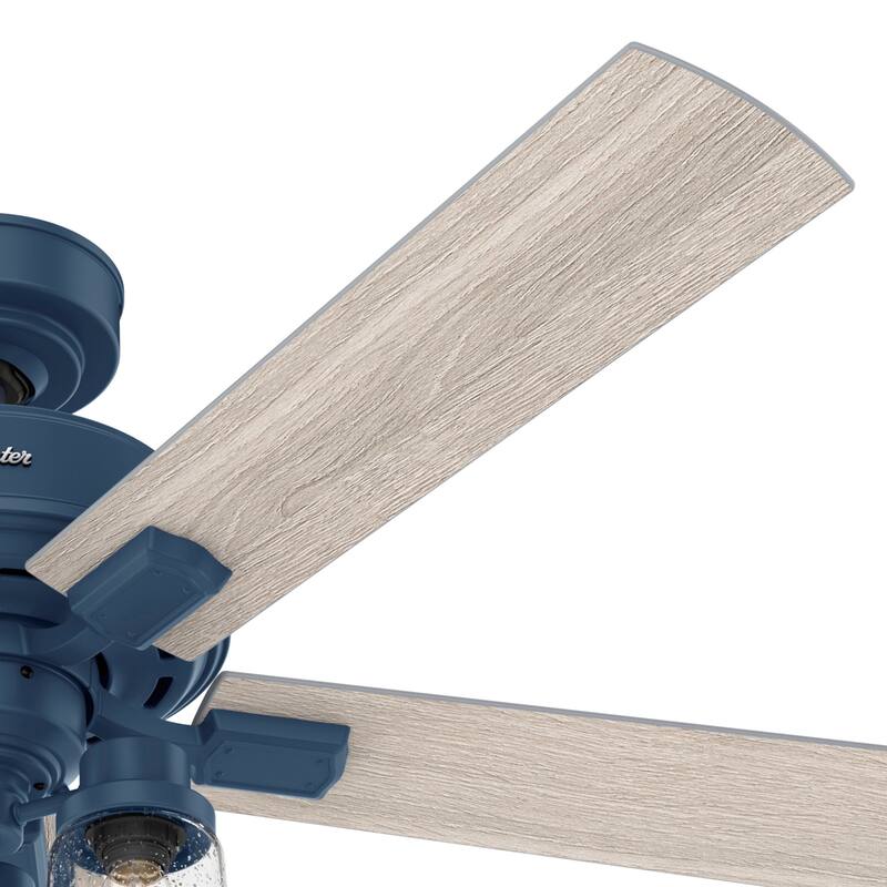 Hunter 52" Hartland Ceiling Fan with 3-Light LED Light and Pull Chains - Farmhouse, Transitional