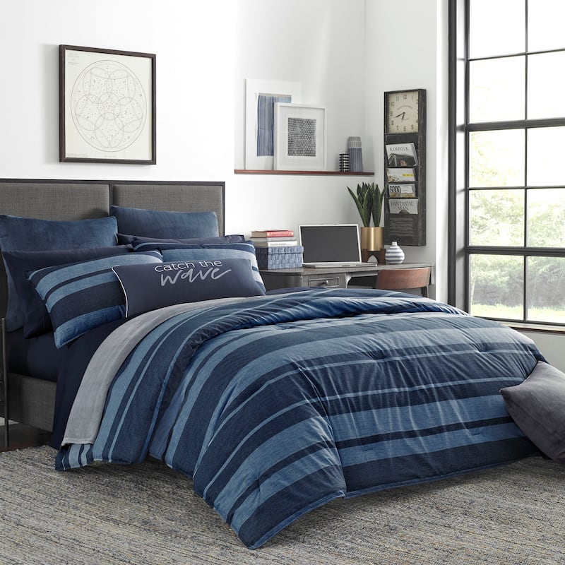 Nautica Longpoint Navy Reversible Cotton Comforter Set