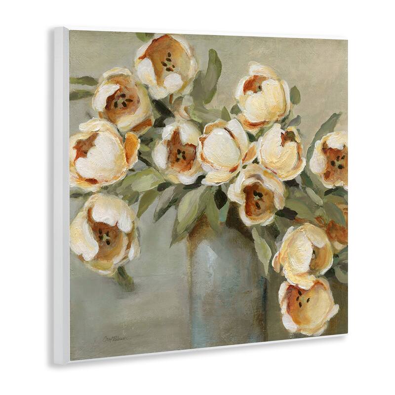 Stupell Curved Flowers in Vase Wall Plaque Art Design By Carol Robinson