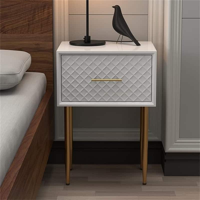 Drawer Nightstand Side Table - Gold - 1-drawer
