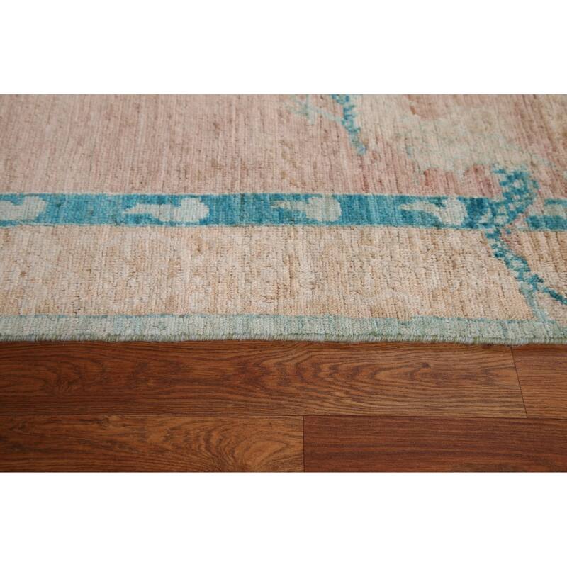 Vegetable Dye Oushak Oriental Area Rug Hand-knotted Wool Carpet - 4'11"x 6'11"