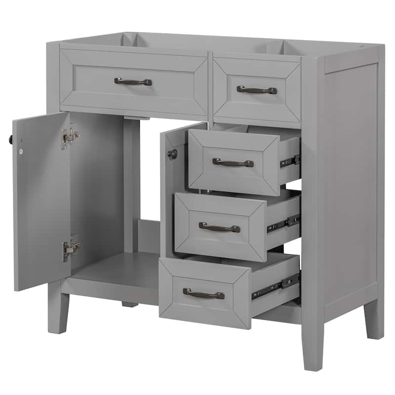 Bathroom Vanity without Sink, Cabinet Base Only - Grey
