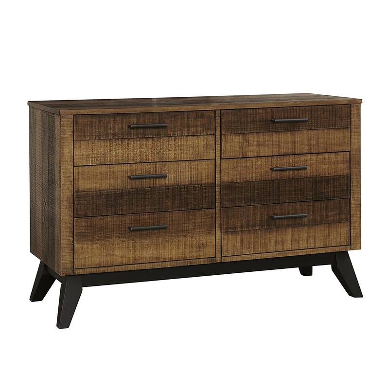 Urban Rustic 6-Drawer Dresser, Brushed Wheat