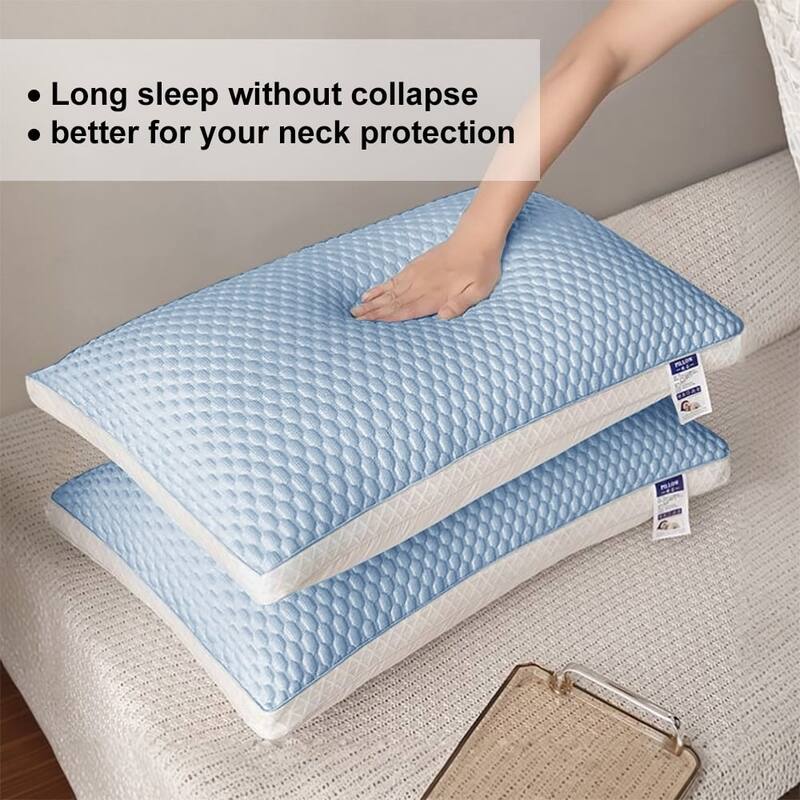 Cooling Breathable Soft Tofu Down Alternative Pillows,Dark Blue(set of 1 or 2) - Dark Blue