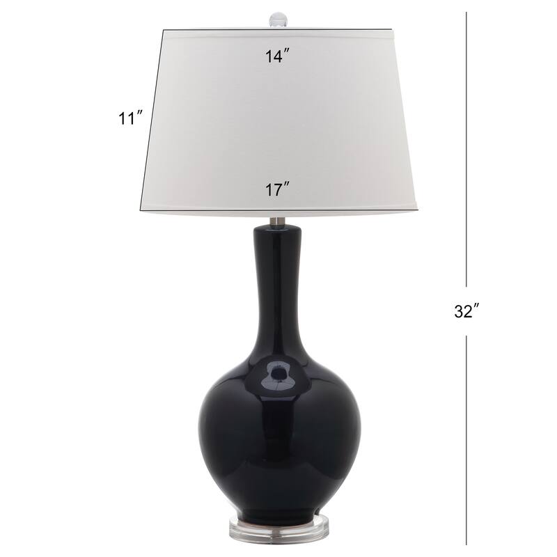 SAFAVIEH Lighting Danelle 32-inch Navy Gourd Lamp (Set of 2) - 17"x17"x32" - 17Wx17Dx32H