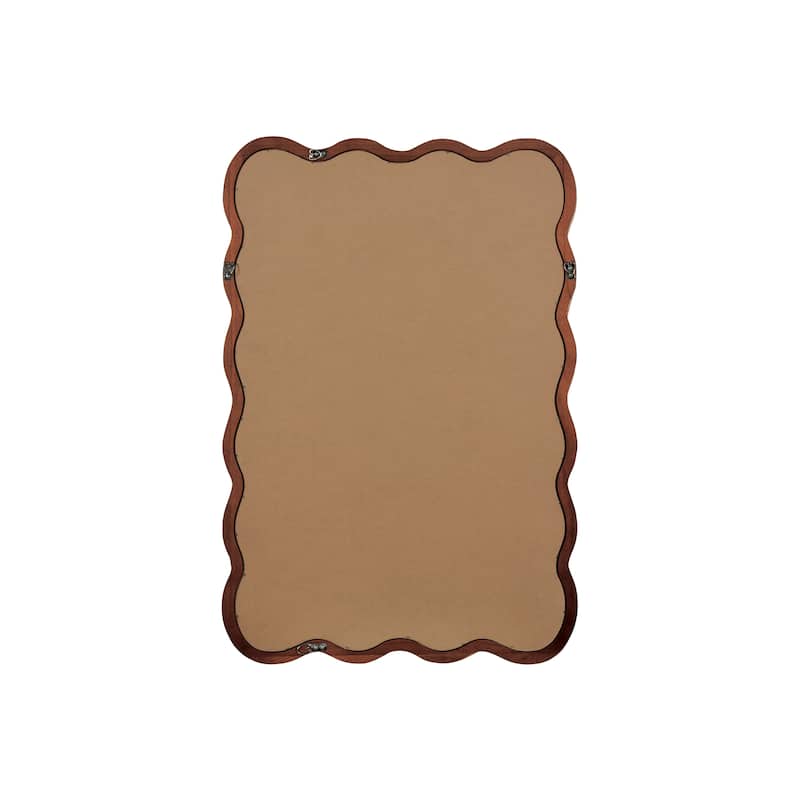 20"x30" Wavy Rectangle Solid Wood Frame Decorative Mirror,For Bedroom, Bathroom, Living Room, Entryway