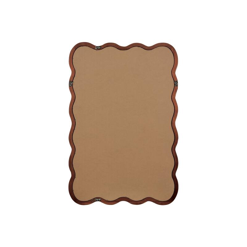 20"x30" Wavy Rectangle Solid Wood Frame Decorative Mirror