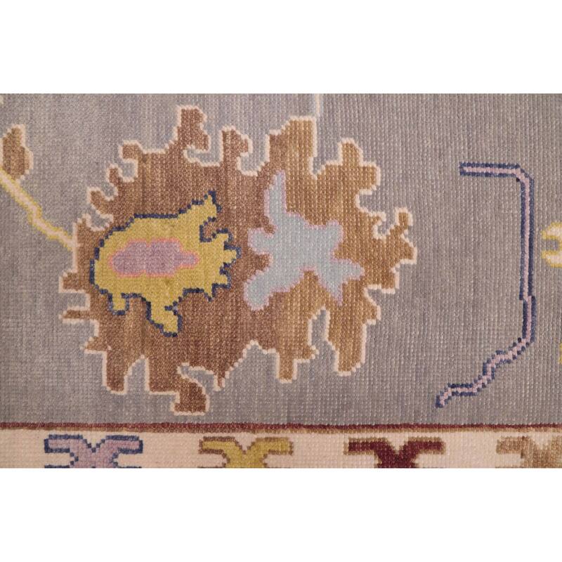 ECARPETGALLERY Hand-knotted Modern Oushak Grey Wool Rug - 8'9 x 11'11