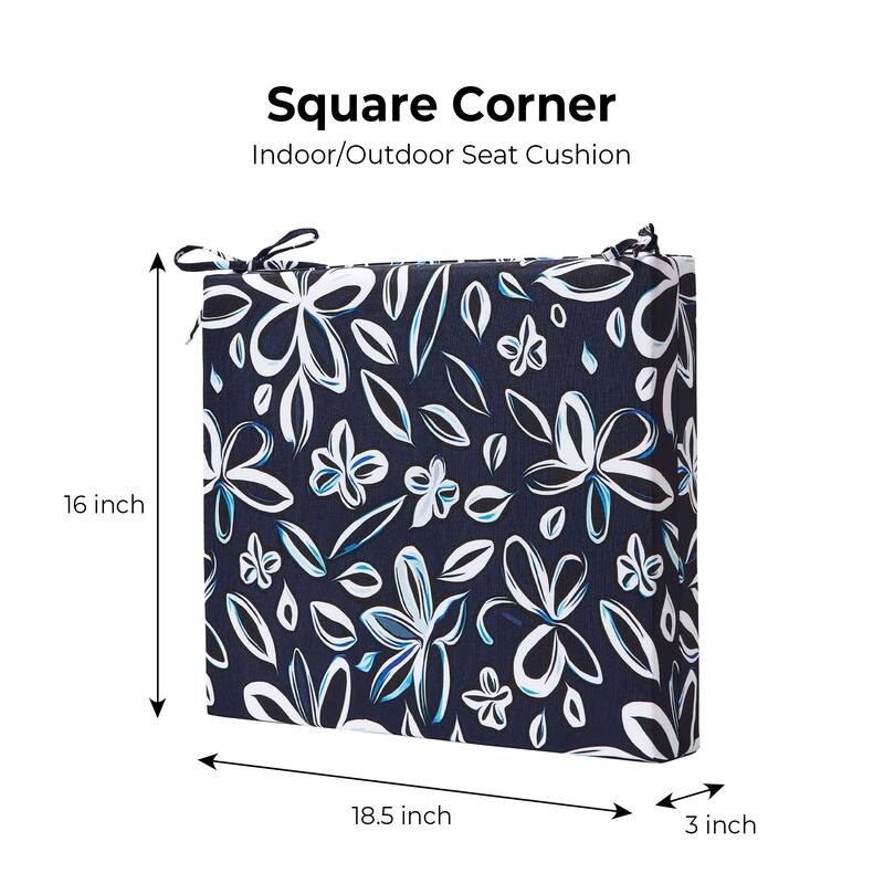 Set of 4 Solid Soft Outdoor Patio Deep Seat Cushion