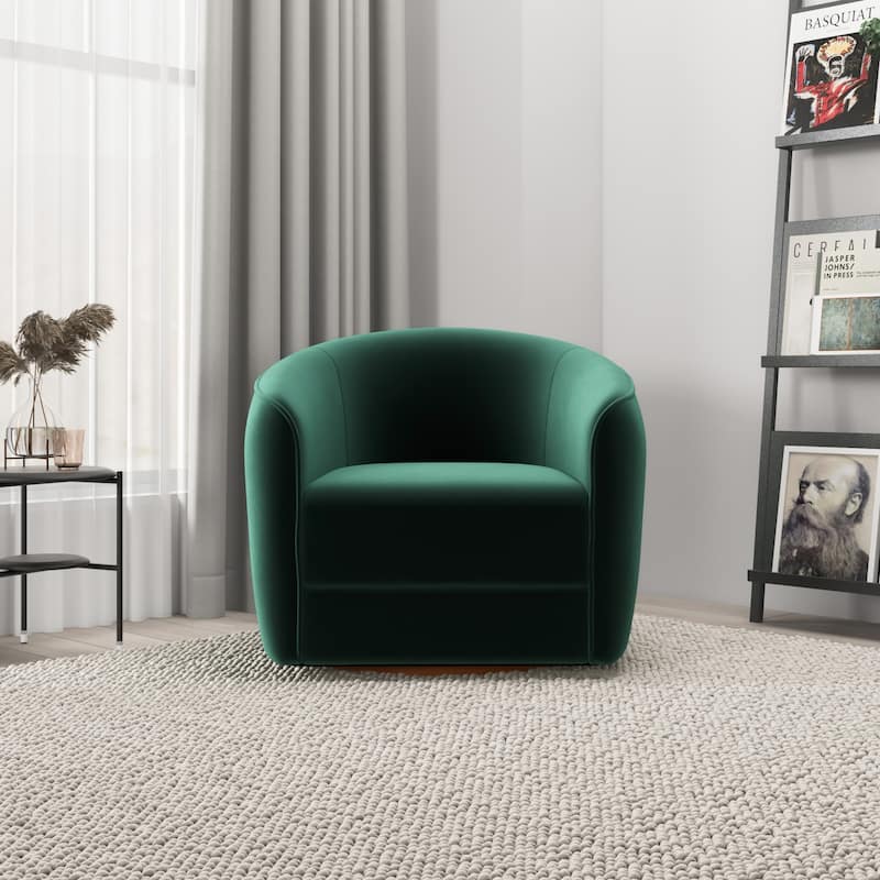 Lantern Mid-Century Modern Round Back Swivel Chair