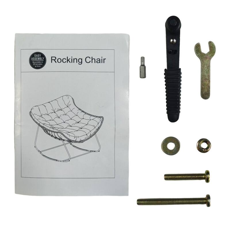 Modern Larger Outdoor Rattan Wicker Rocking Chair