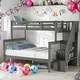 preview thumbnail 15 of 34, Modren Twin Over Full Bunk Bed with Storage and Guard Rail For Bedroom,Dorm,Kids