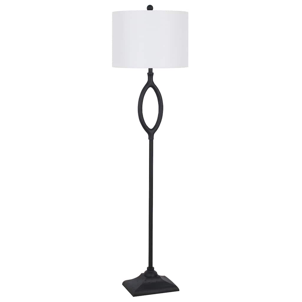 Polyresin Floor Lamp - Black Cast Iron, 68"