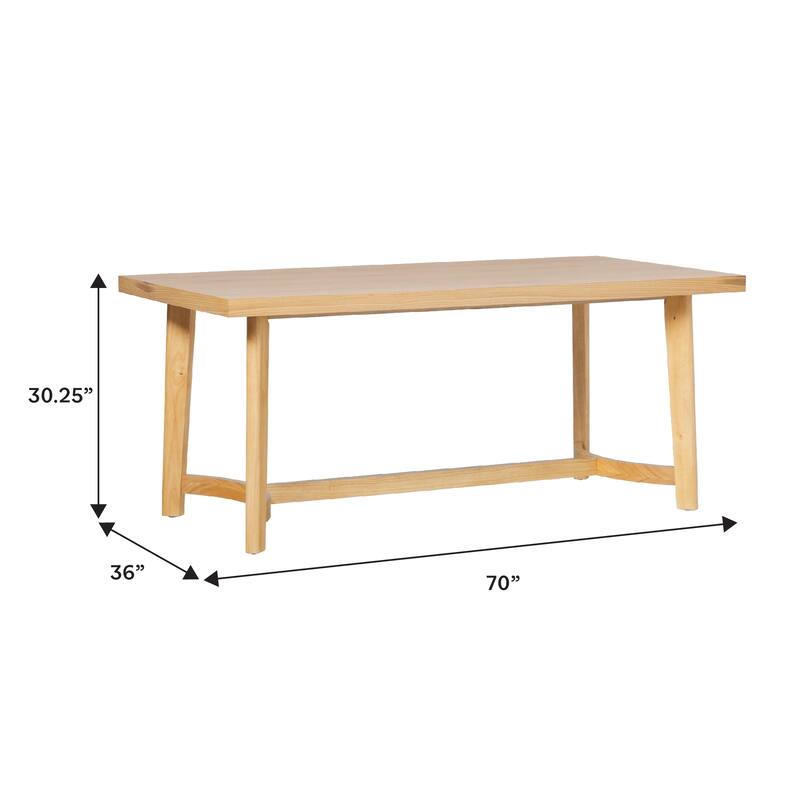 Middlebrook Rustic Solid Oak Wood 70-inch Rectangle Dining Table