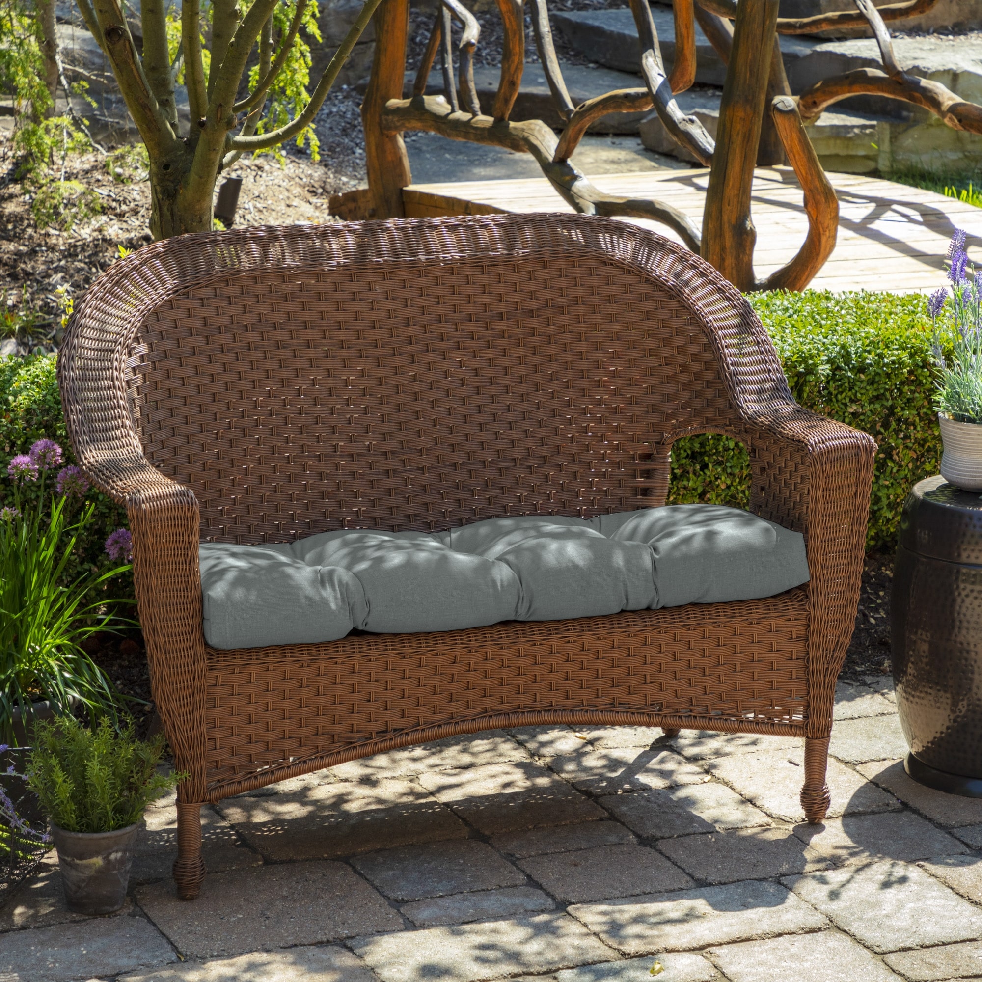 Arden Selections Outdoor 18 x 41.5 in. Wicker Settee