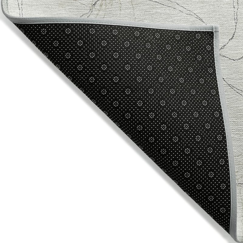 Machine Washable Indoor/ Outdoor Abstract Contemporary Chantille Rug