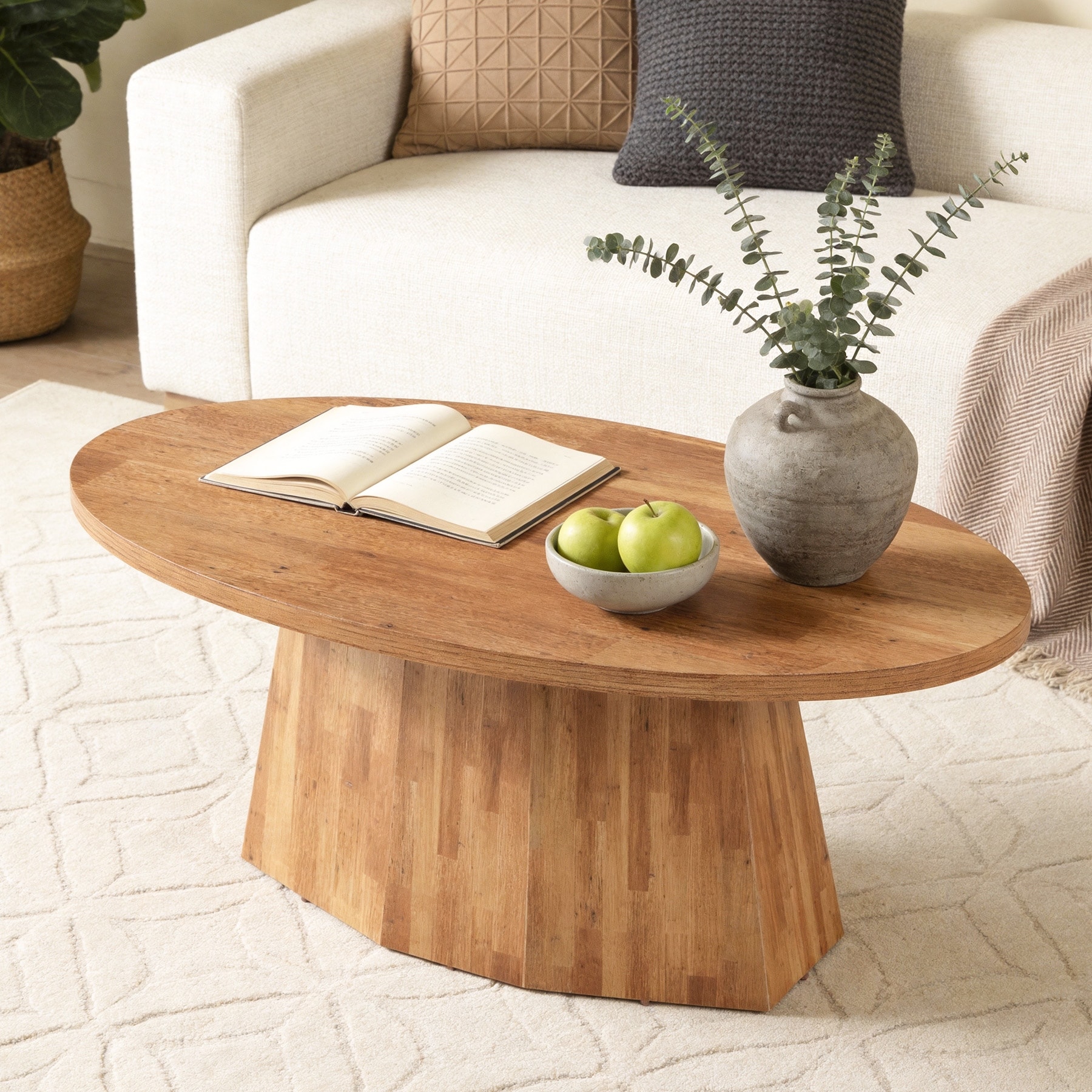 47-Inches Unique Oval Coffee Table