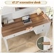 preview thumbnail 84 of 156, Farmhouse Executive L Shaped Desk Home Office Desk with Drawers and Storage Cabinet & Power Outlet