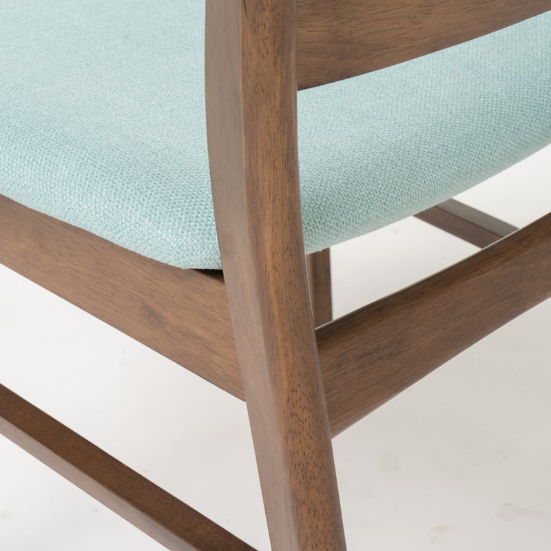 Abrielle Mid-Century Modern Upholstered Rubberwood Dining Chair (Set of 2) by Christopher Knight Home