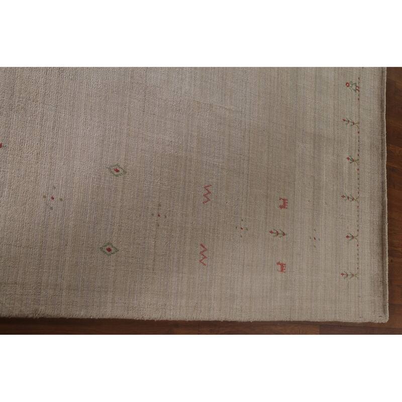 Tribal Gabbeh Oriental Area Rug Hand-Knotted Wool Carpet - 8'1" x 9'9"