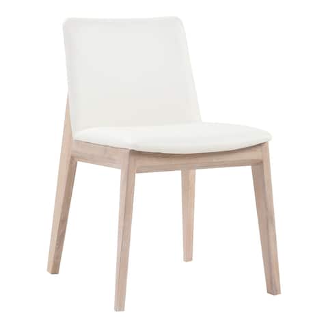 Aurelle Home Derek Modern Solid White Oak Dining Chairs (Set of 2)