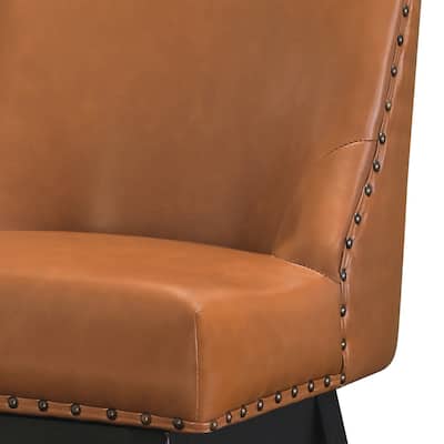 26 in. Fabric Upholstered Counter Height Swivel Bar Stool with Footrest - 19.6"D x 19.6"W x 37"H