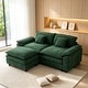 preview thumbnail 82 of 109, Modular Cloud Chenille Sectional Sofa with Ottomans, Deep Seat Convertible L-Shaped or U-Shaped Couch Olive/2 Seats with 1 Ottoman - Reversible