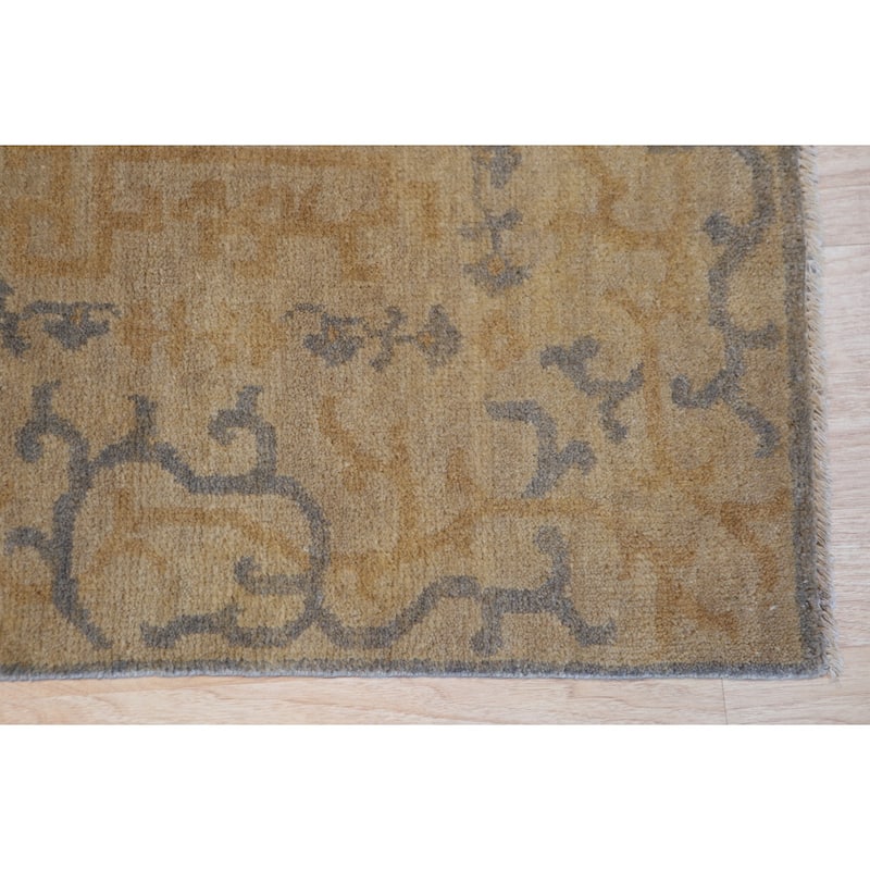 Black Handmade Wool Transitional Ningxia Rug, 9' x 12', Hand Knotted Wool, Soft Subtle Shading Rug - N/A