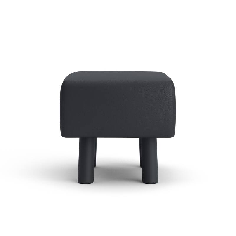 Furniture of America Orion Contemporary Black Retangular PU Leather Foot Rest Stool Set of 2