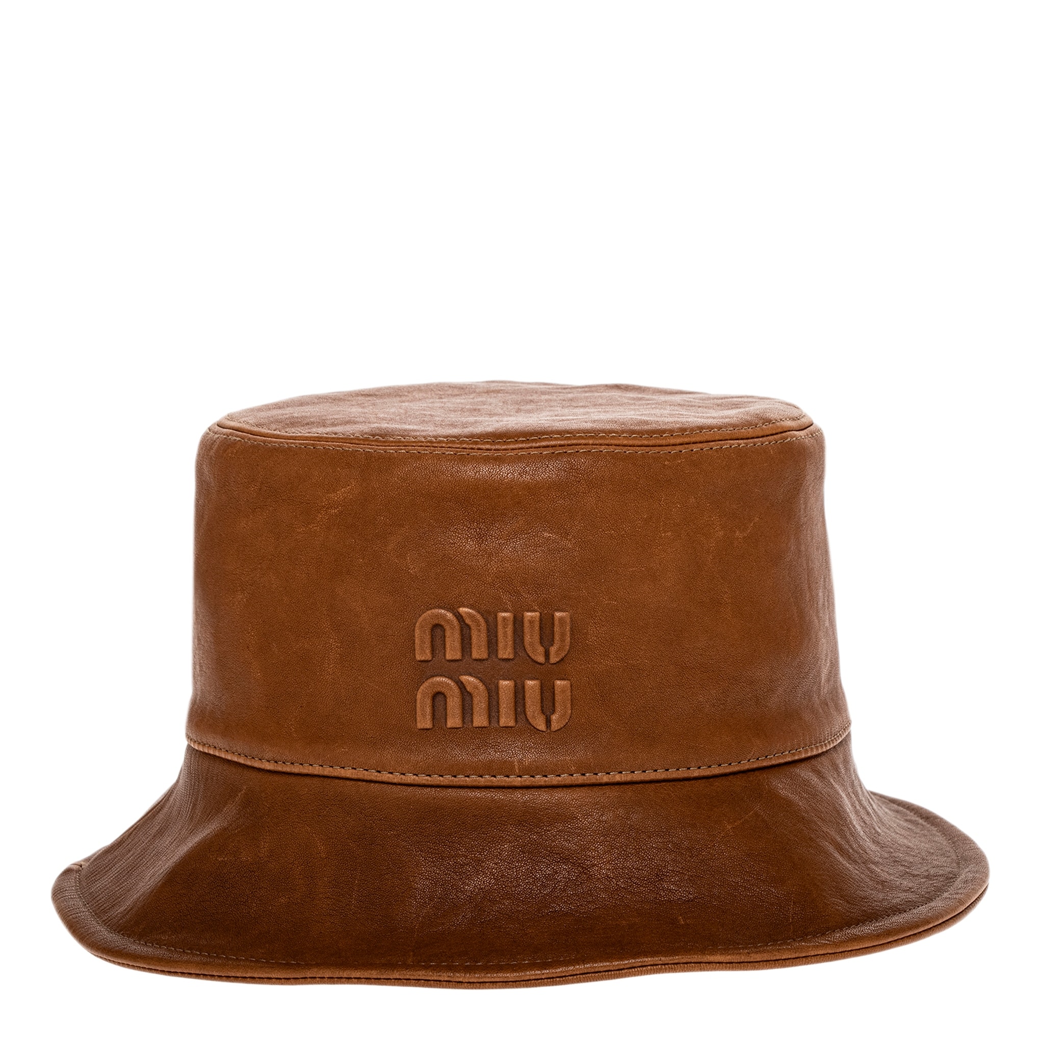 Miu Miu Leather Bucket Hat - Overstock - 42999822