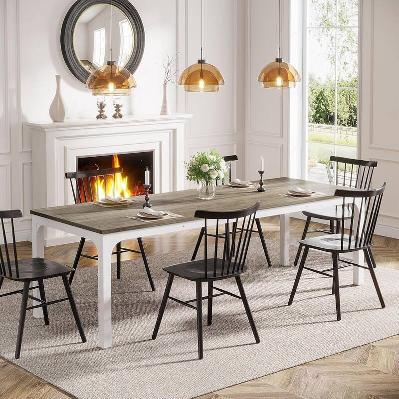 78.7" Rectangular Dining Table, Wood Kitchen Table for Home, Restaurant, Cafe, Office, Apartment, Bakery