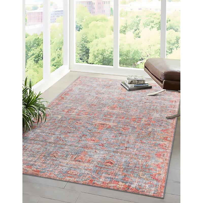 Transitional Pria Collection Area Rug - 5'3"x8' - Antique Blue