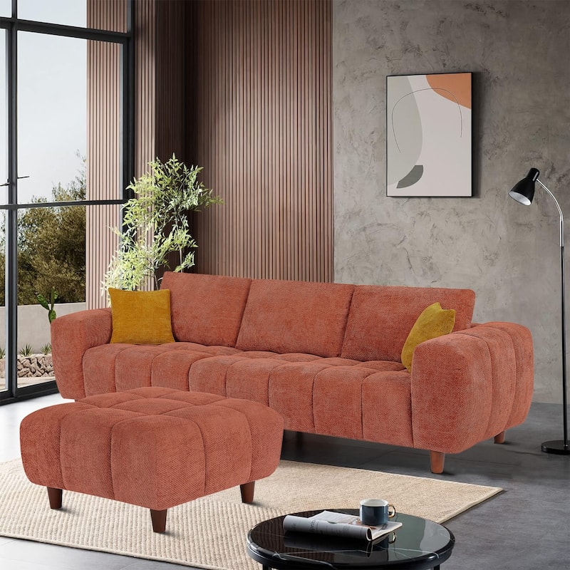Modern Polyester Upholstered Reversible L-Shaped 3-Seater Sectional Sofa