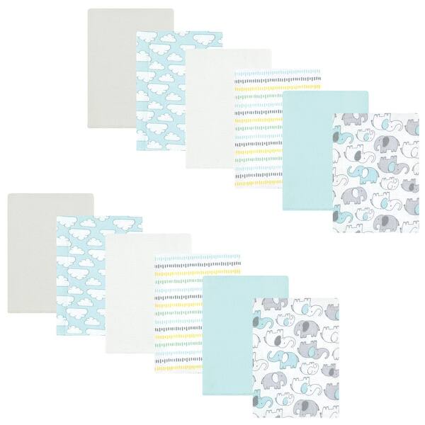 slide 1 of 1, Hudson Baby Cotton Flannel Burp Cloths Bundle, Neutral New Elephant, One Size - Neutral New Elephant - One Size One Size - Neutral New Elephant