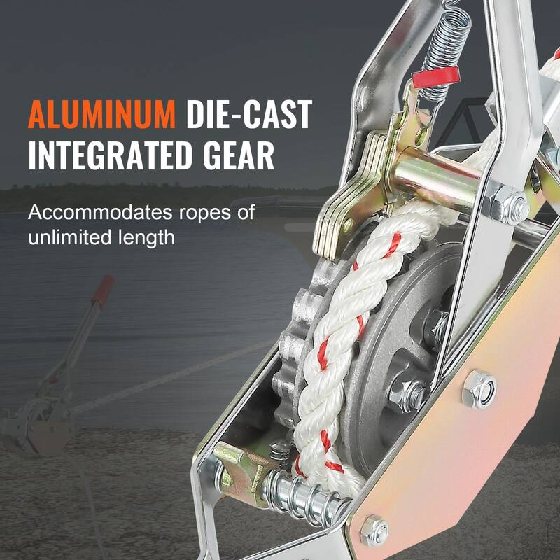 UIMOSO Rope Puller, 3/4 Ton (1,653 lbs) Pulling Capacity, with 100' of 0.6" dia. Rope, 2 Hook, Come Along Winch